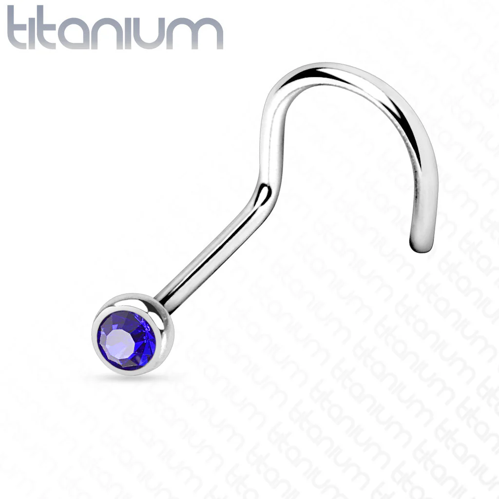 Implant Titanium Press Fit CZ Nose Screw Ring 20GA - Image 9