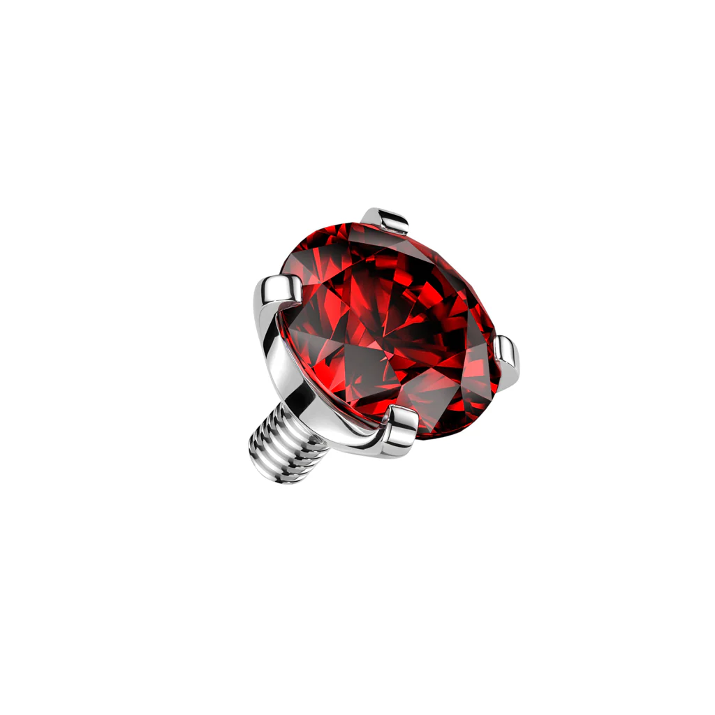 Titanium Internally Threaded Prong Round CZ Dermal Anchor Top 16G - Image 5