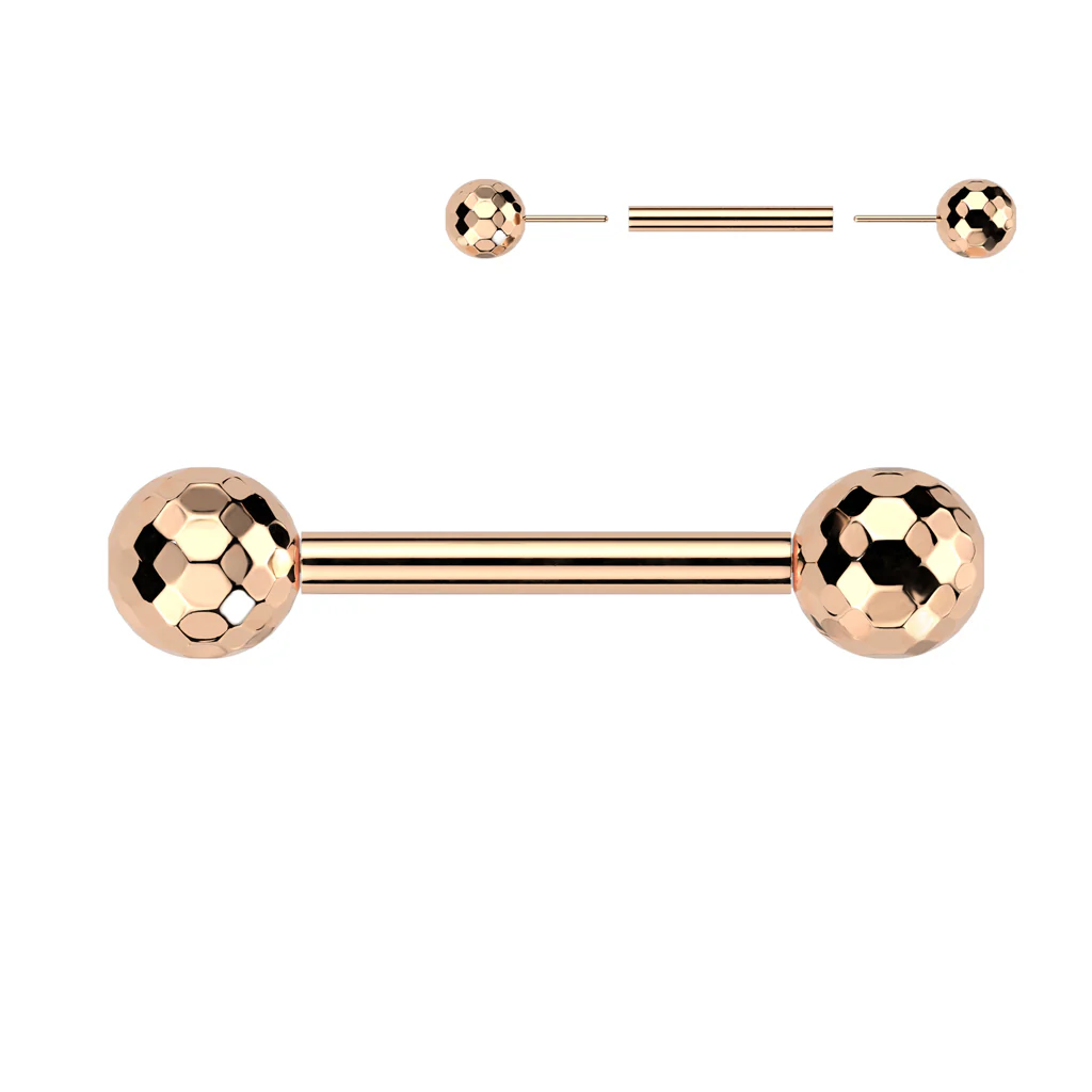Implant Titanium Threadless Push In Barbells With Faceted Balls - Image 4