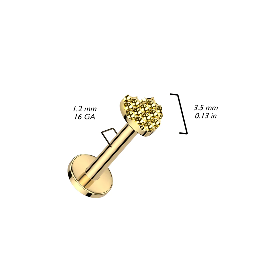 Implant Titanium Diamond Shape Cut Heart Lip Labret - Image 2