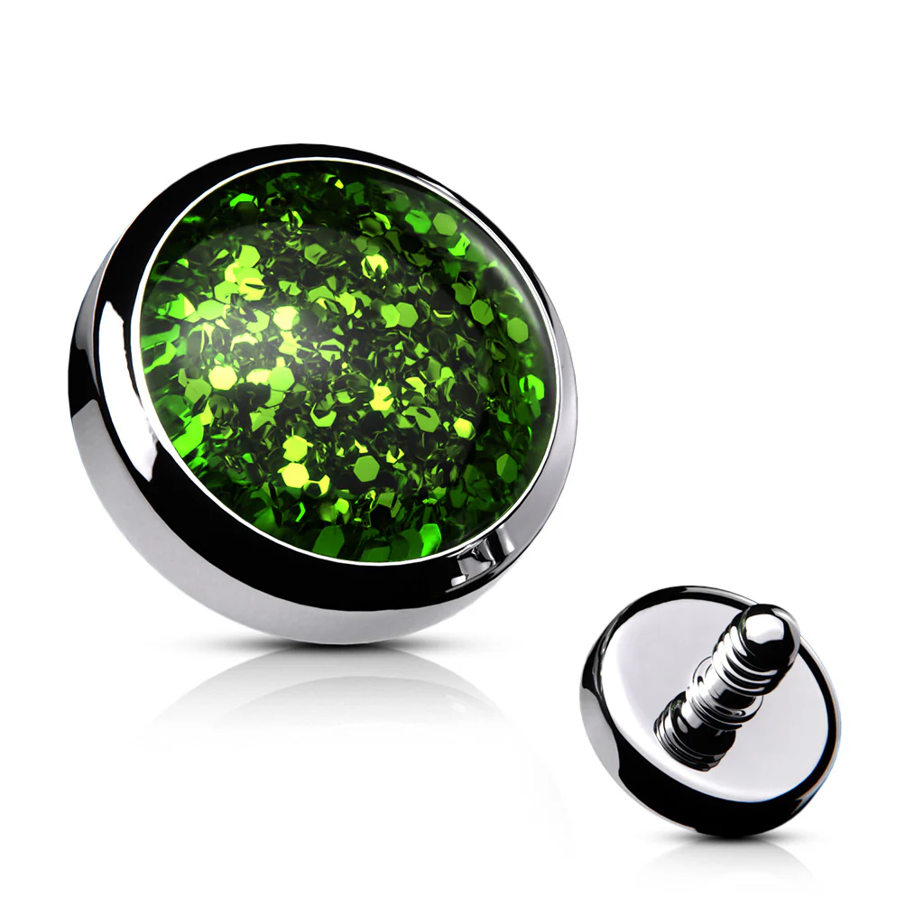 8 Colors Of Epoxy Covered Glitter Dermal Anchor Top Parts - Image 5