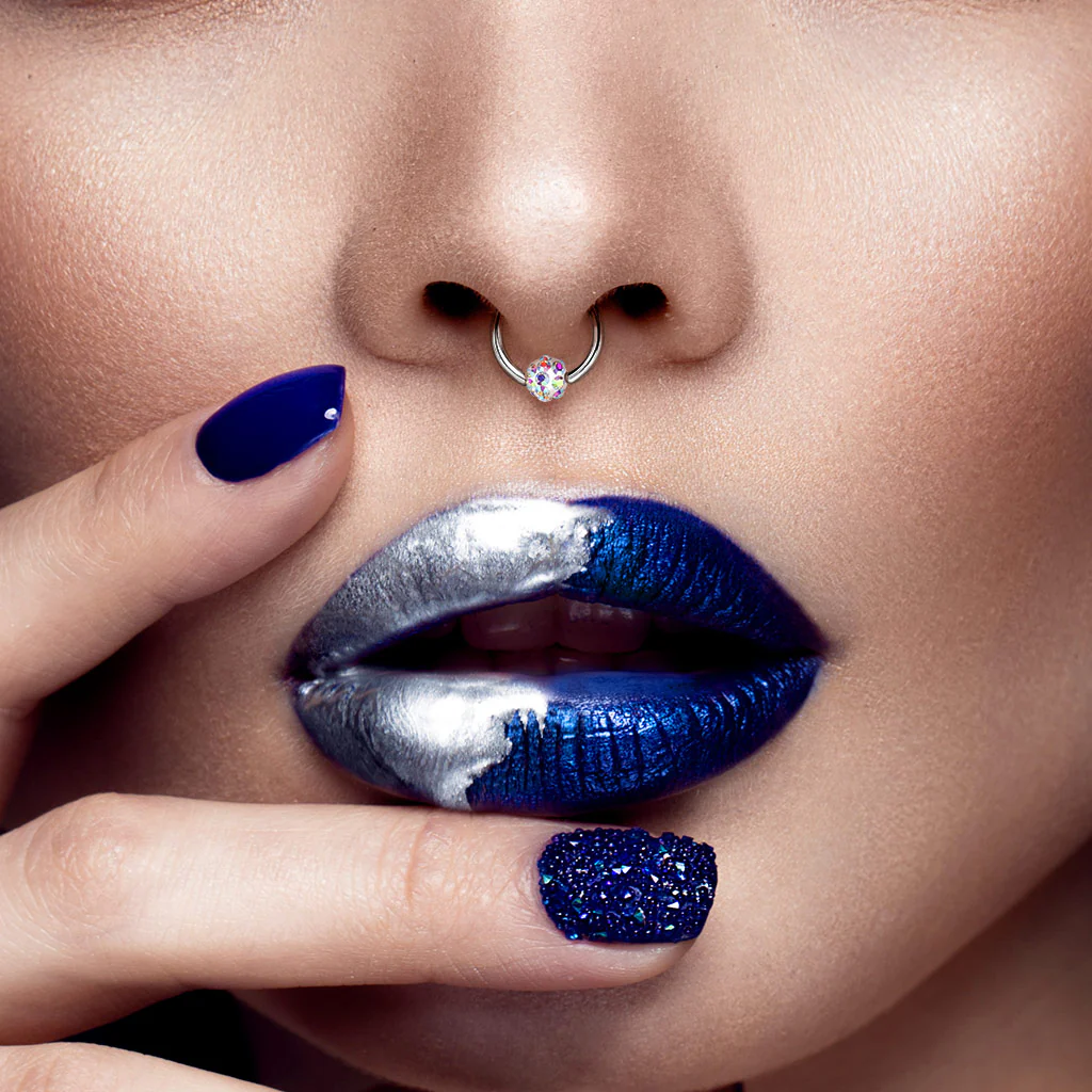 Crystal Paved Ferido Ball Captive Bead Ring Nose Ring Helix Ear Cartilage - Image 2