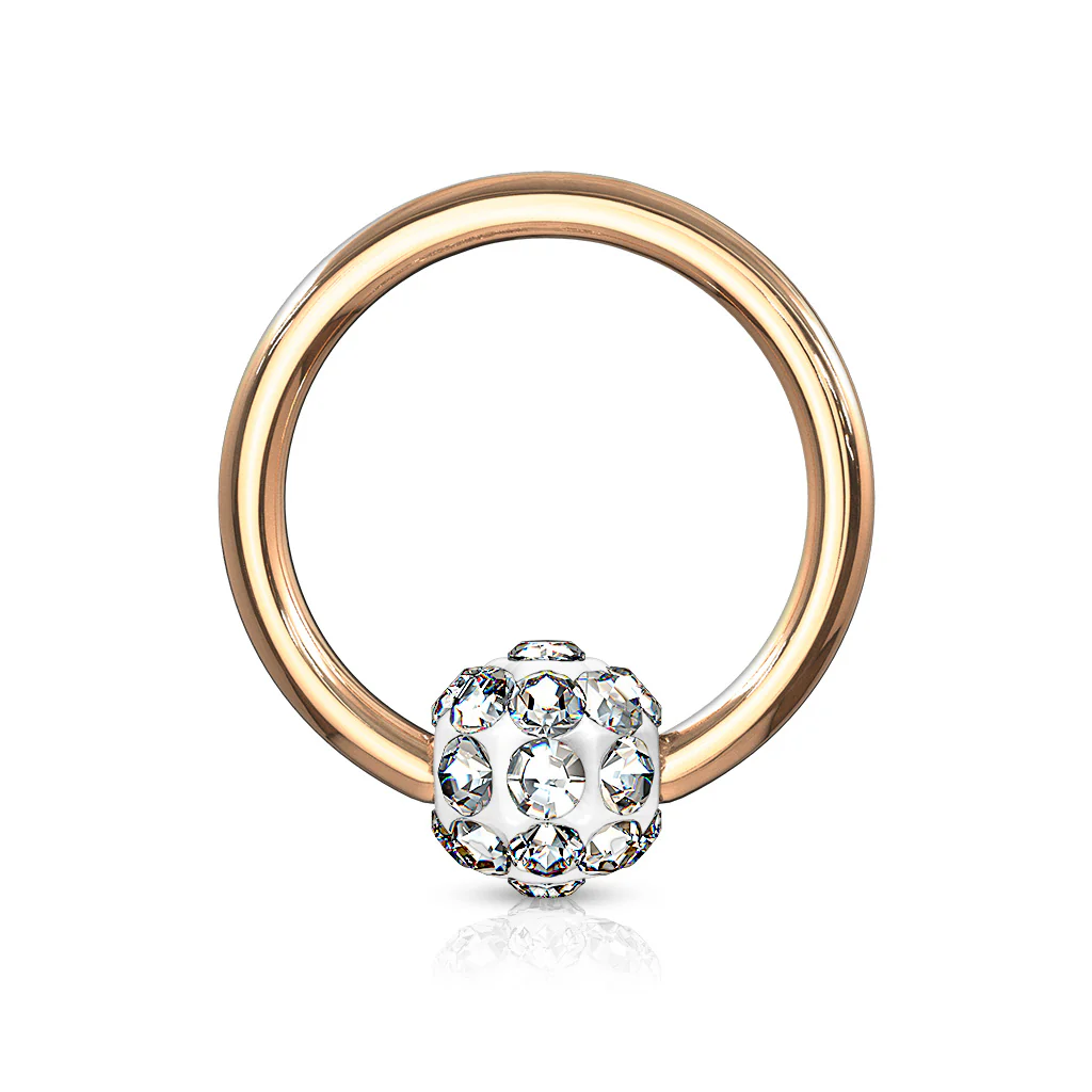 Crystal Paved Ferido Ball Captive Bead Ring Nose Ring Helix Ear Cartilage - Image 5