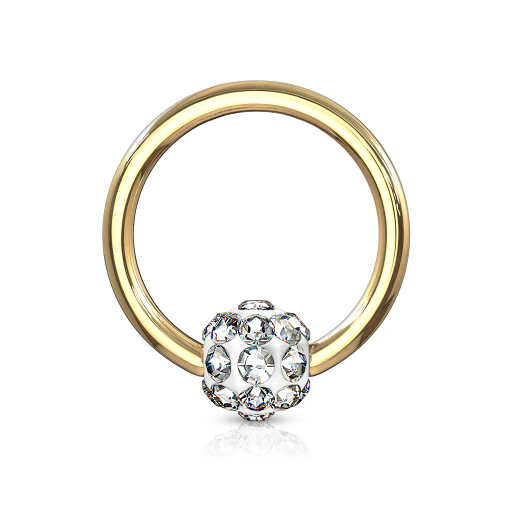 Crystal Paved Ferido Ball Captive Bead Ring Nose Ring Helix Ear Cartilage - Image 6