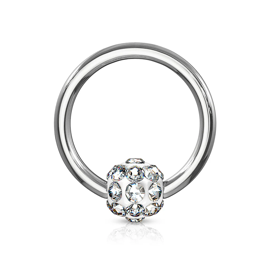 Crystal Paved Ferido Ball Captive Bead Ring Nose Ring Helix Ear Cartilage - Image 7