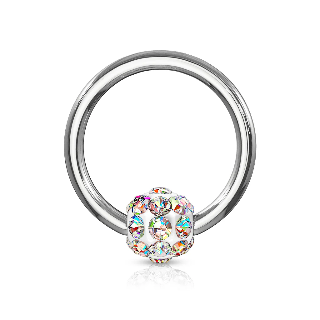 Crystal Paved Ferido Ball Captive Bead Ring Nose Ring Helix Ear Cartilage - Image 8