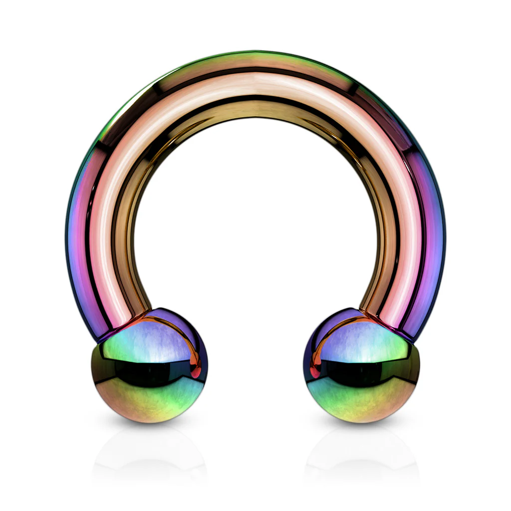 1 Pc Big Gauge Titanium Horseshoe Circular Barbell - Image 2