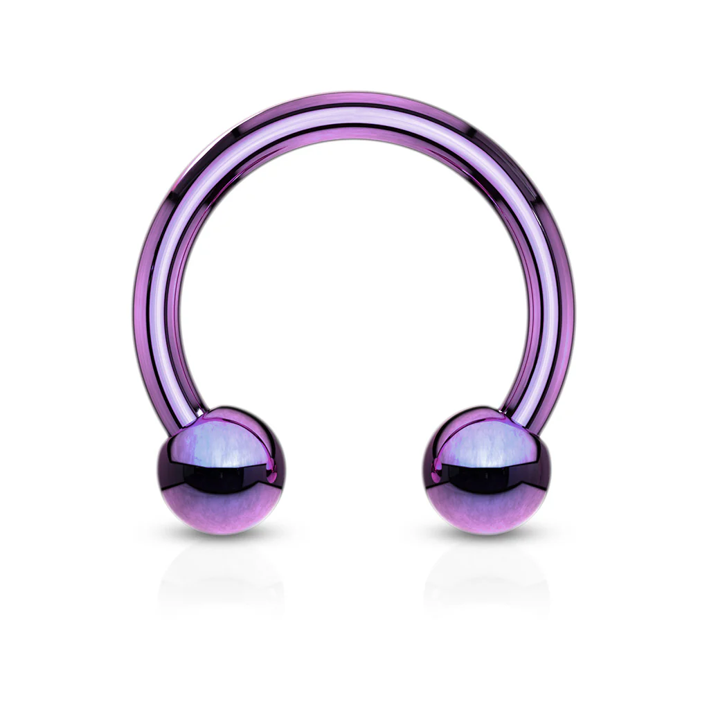 1 Pc Big Gauge Titanium Horseshoe Circular Barbell - Image 3