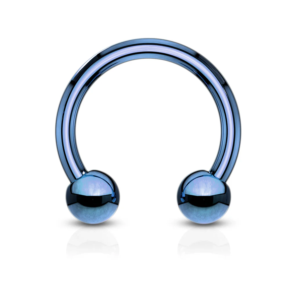 1 Pc Big Gauge Titanium Horseshoe Circular Barbell - Image 4