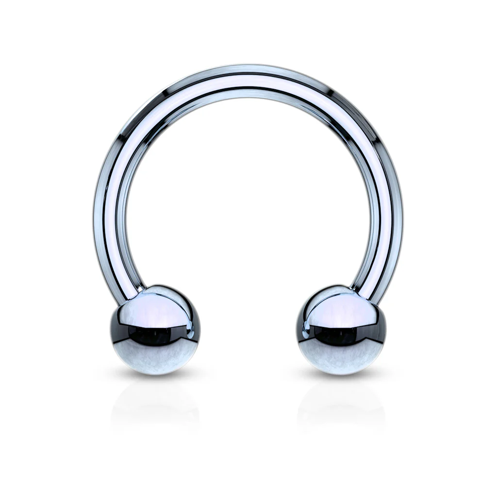 1 Pc Big Gauge Titanium Horseshoe Circular Barbell - Image 7