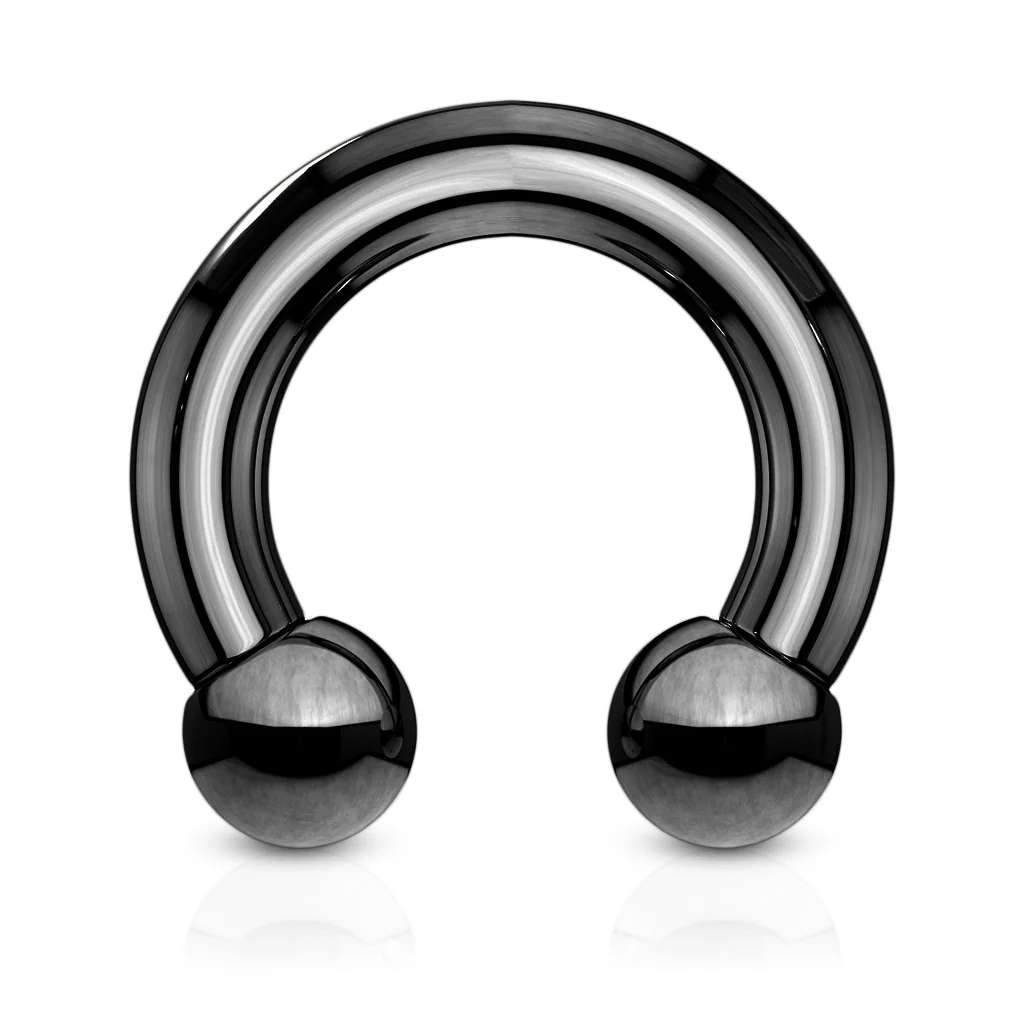 1 Pc Big Gauge Titanium Horseshoe Circular Barbell - Image 9