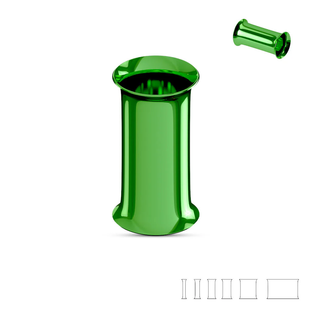 Pair Titanium IP Double Flared Tunnel Ear Plugs Up To 1" - Image 10