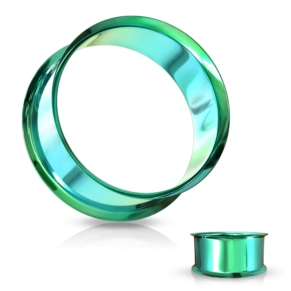 Pair Titanium IP Double Flared Tunnel Ear Plugs Up To 1" - Image 15