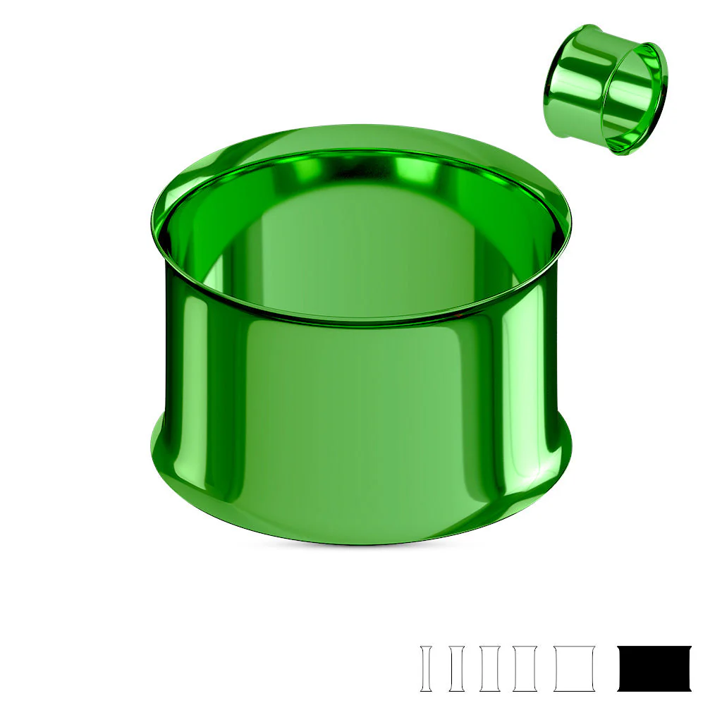 Pair Titanium IP Double Flared Tunnel Ear Plugs Up To 1" - Image 18