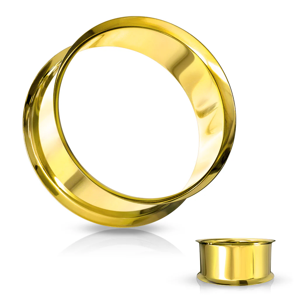 Pair Titanium IP Double Flared Tunnel Ear Plugs Up To 1" - Image 20