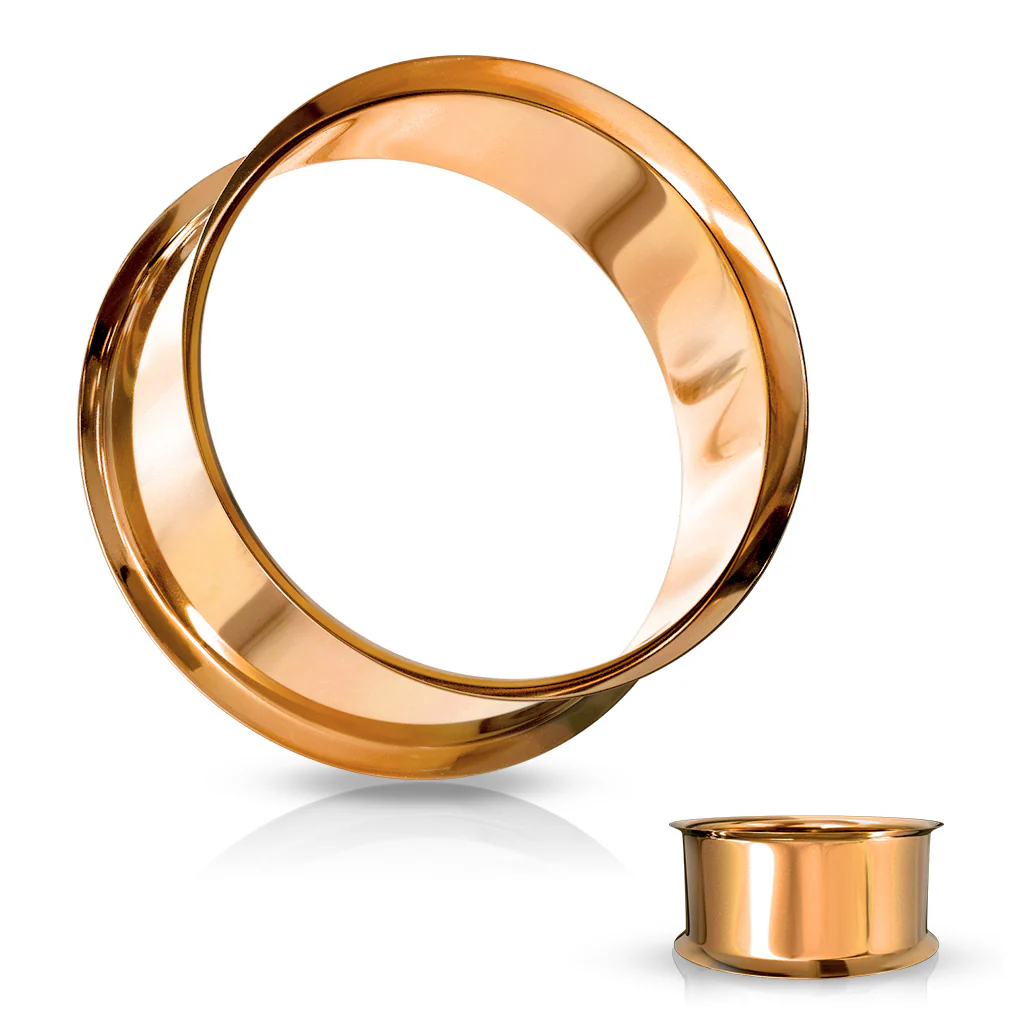 Pair Titanium IP Double Flared Tunnel Ear Plugs Up To 1" - Image 21