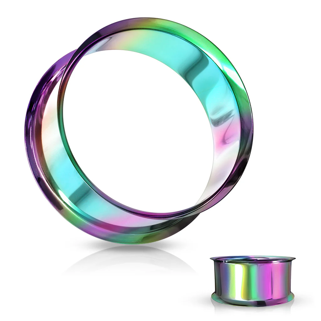 Pair Titanium IP Double Flared Tunnel Ear Plugs Up To 1" - Image 22