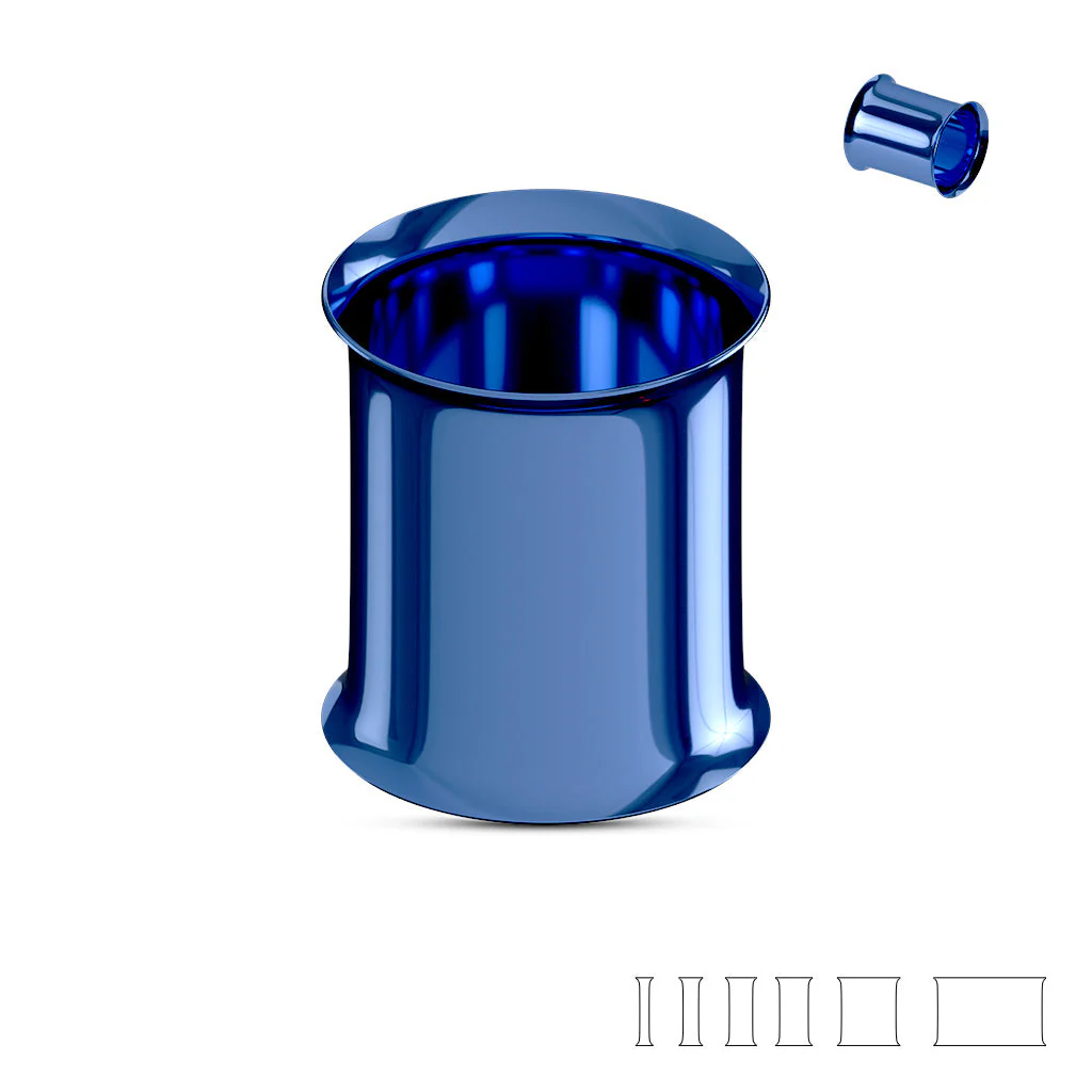 Pair Titanium IP Double Flared Tunnel Ear Plugs Up To 1" - Image 6