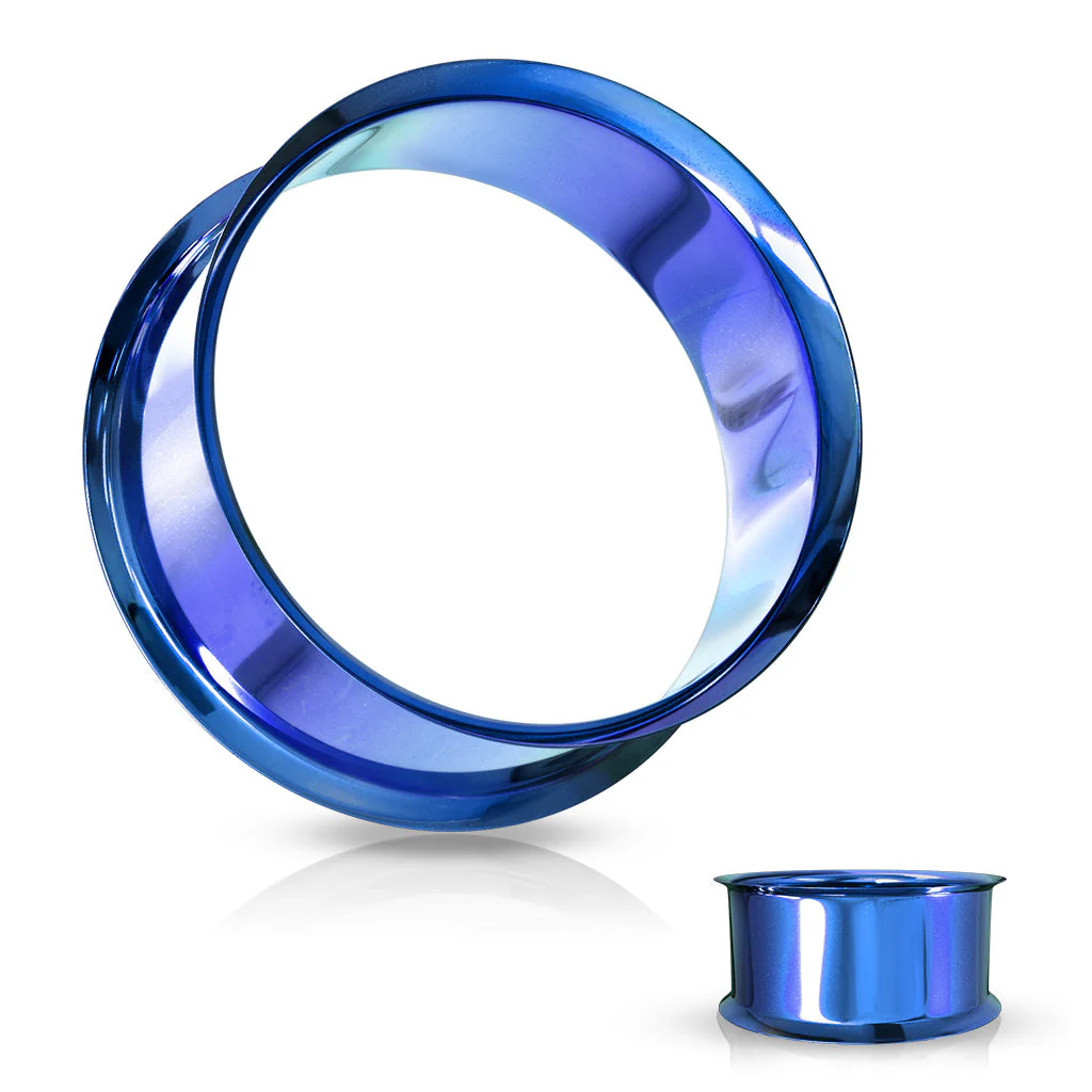 Pair Titanium IP Double Flared Tunnel Ear Plugs Up To 1" - Image 8
