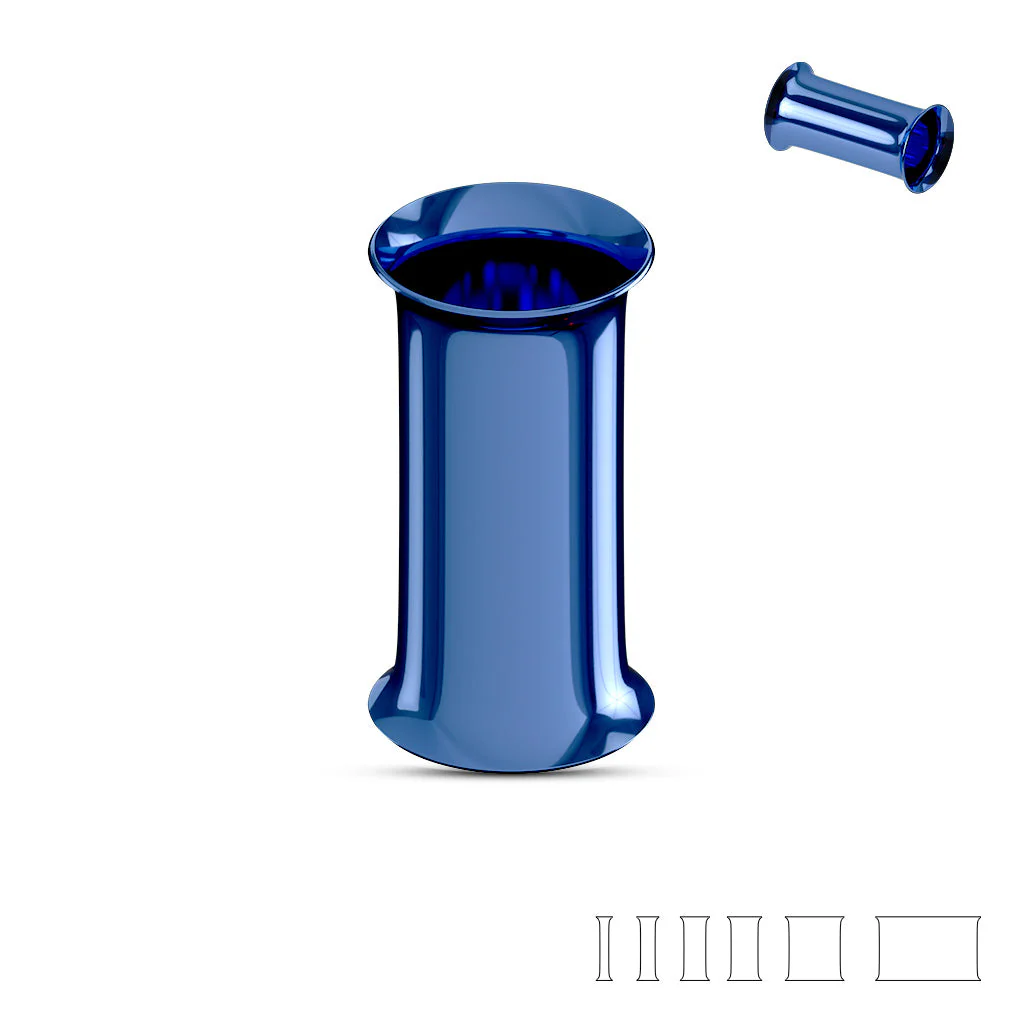Pair Titanium IP Double Flared Tunnel Ear Plugs Up To 1" - Image 9