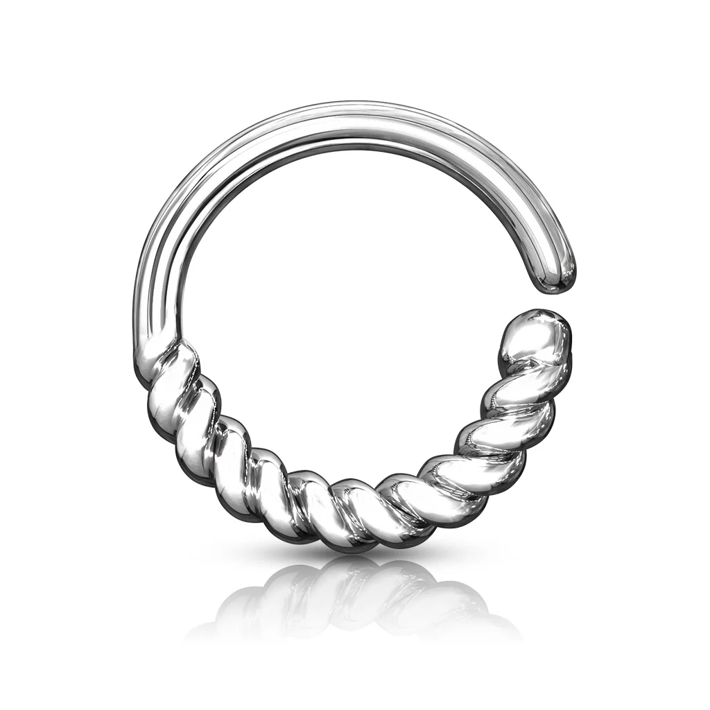 Braided Bendable Hoop Ring Nose Septum Ear Cartilage Daith - Image 6