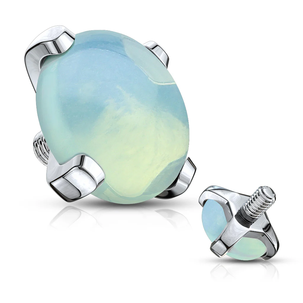 6 Pc Value Pack Semi Precious Stone Prong Set Dermal Anchor Tops - Image 5