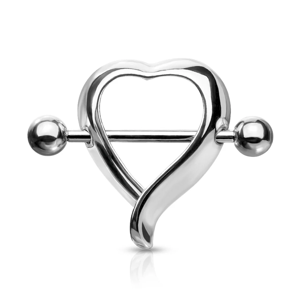 Heart Shaped 316L Surgical Steel Nipple Shield Rings - Image 3