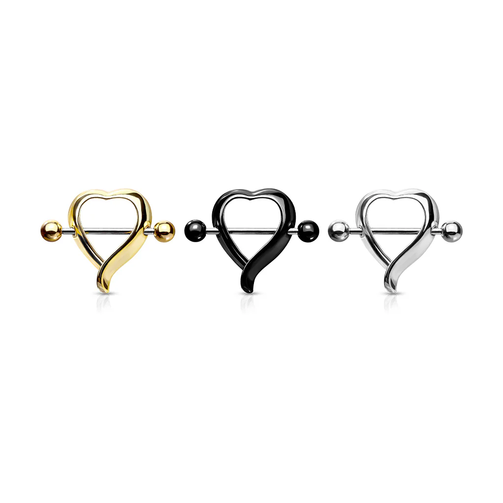 Heart Shaped 316L Surgical Steel Nipple Shield Rings - Image 9