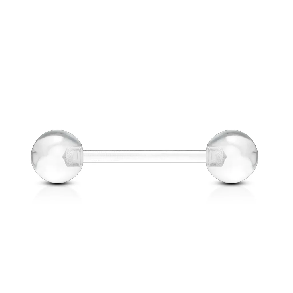 UV Acrylic Ball BioFlex Flexible Barbell Tongue Rings Nipple Rings No Metal! - Image 2