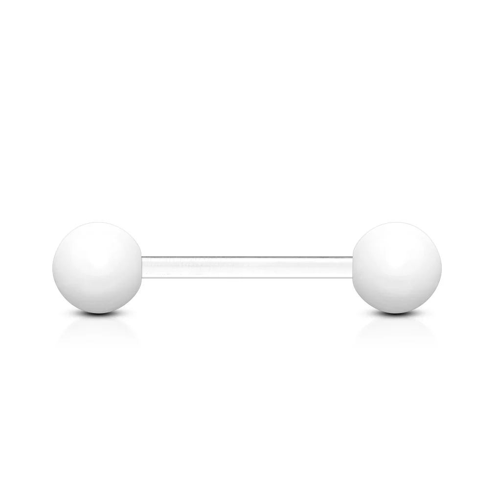 UV Acrylic Ball BioFlex Flexible Barbell Tongue Rings Nipple Rings No Metal! - Image 3