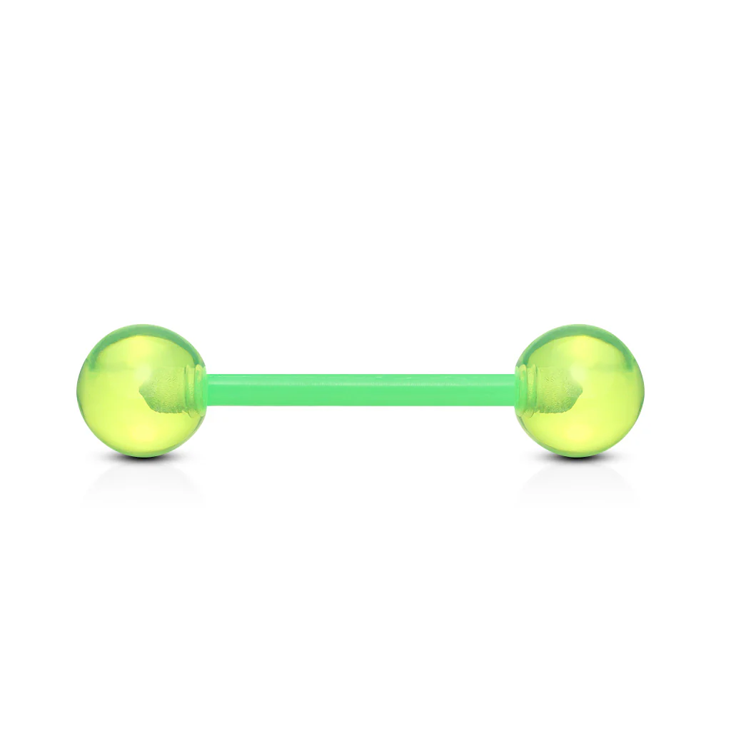 UV Acrylic Ball BioFlex Flexible Barbell Tongue Rings Nipple Rings No Metal! - Image 5