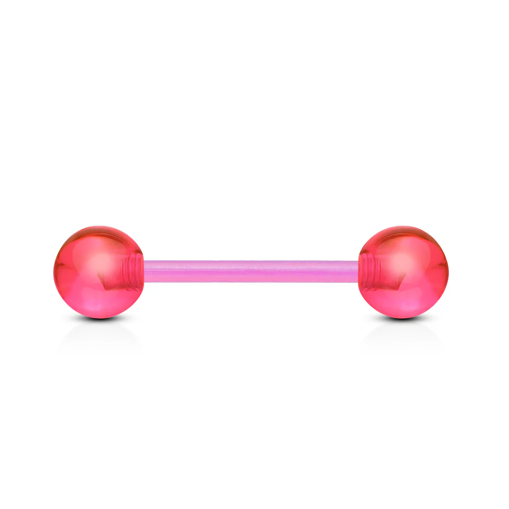 UV Acrylic Ball BioFlex Flexible Barbell Tongue Rings Nipple Rings No Metal! - Image 7