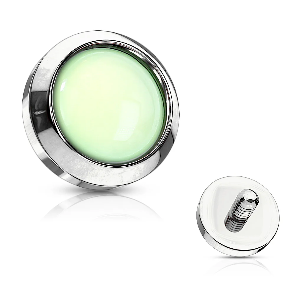 Illuminating Epoxy Stone Flat Back Surgical Steel Dermal Anchor Top - Image 3