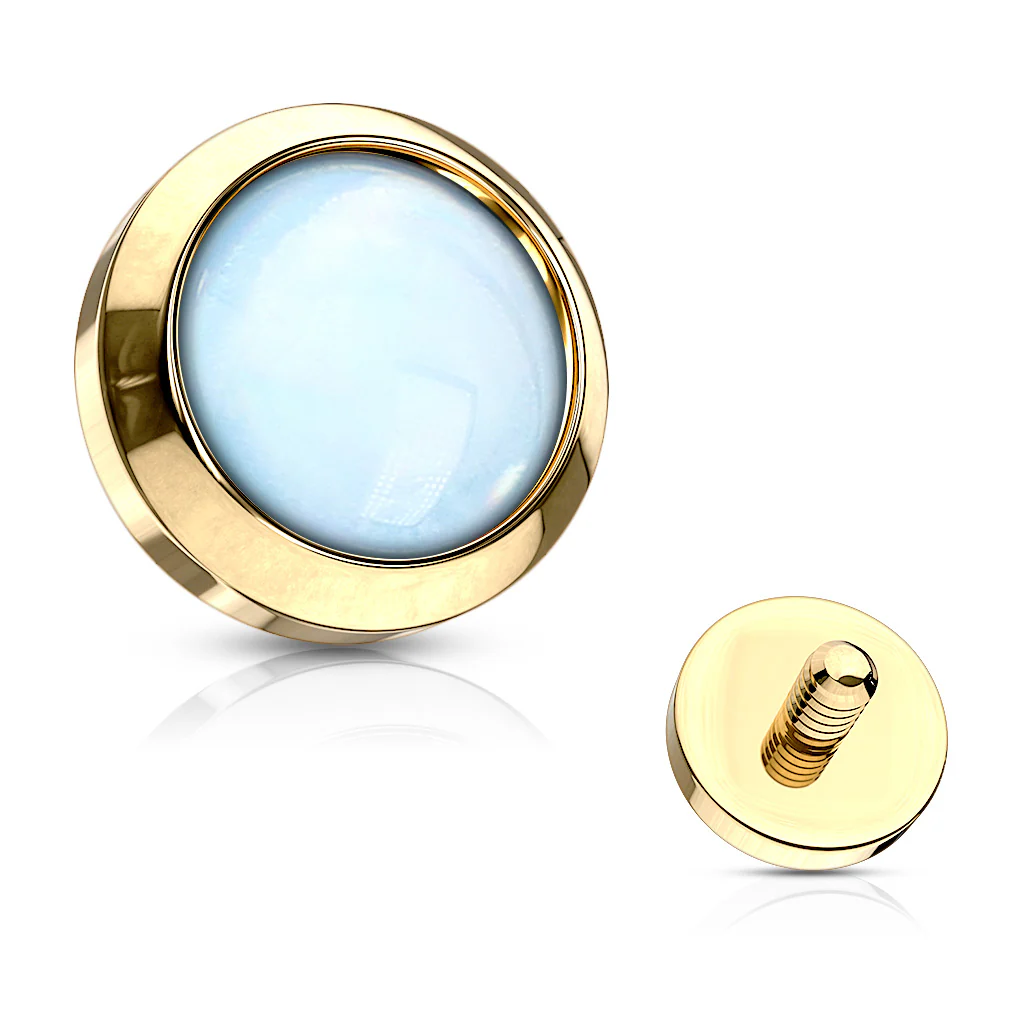 Illuminating Epoxy Stone Flat Back Surgical Steel Dermal Anchor Top - Image 4