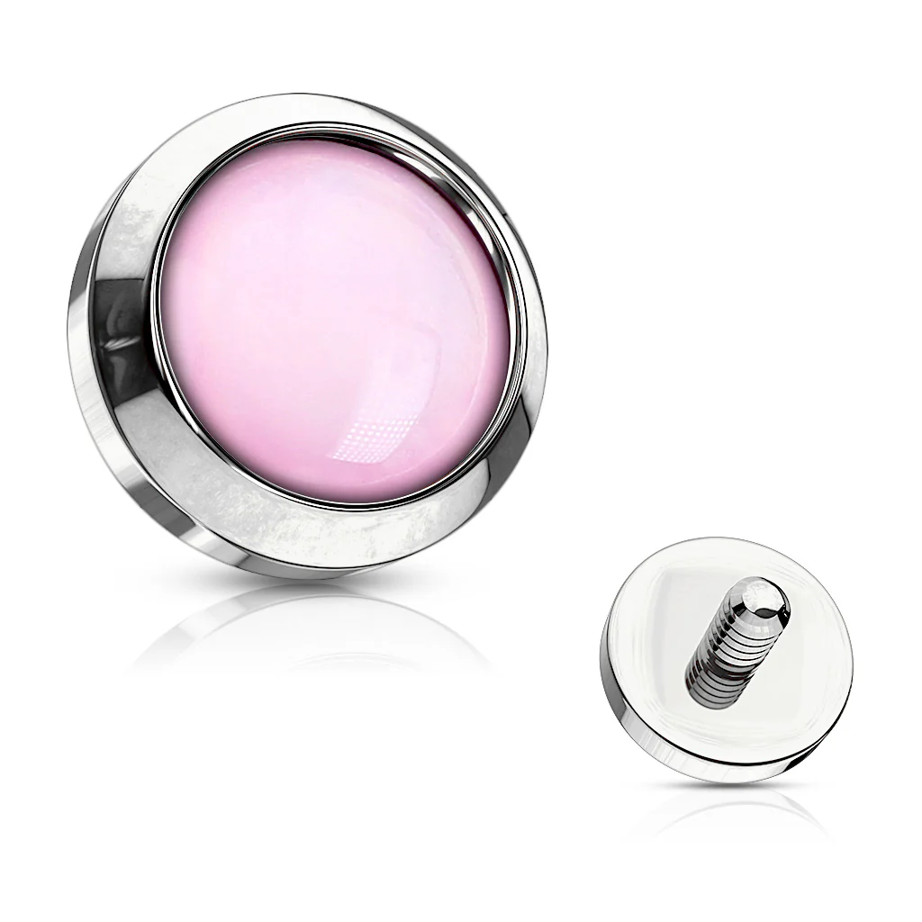 Illuminating Epoxy Stone Flat Back Surgical Steel Dermal Anchor Top - Image 5