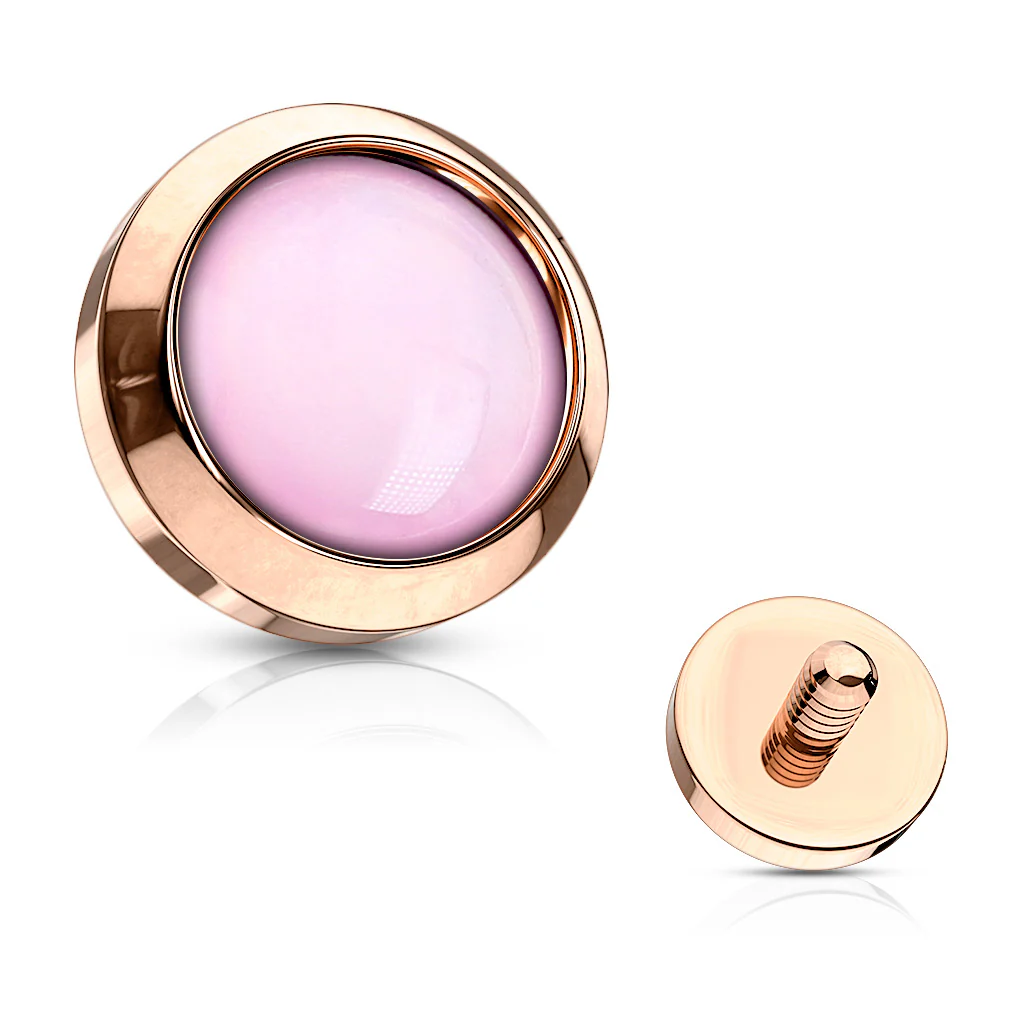 Illuminating Epoxy Stone Flat Back Surgical Steel Dermal Anchor Top - Image 6