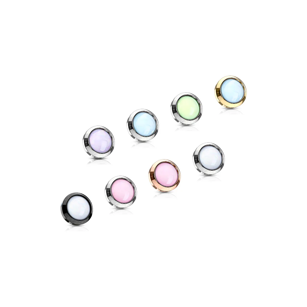 Illuminating Epoxy Stone Flat Back Surgical Steel Dermal Anchor Top - Image 7