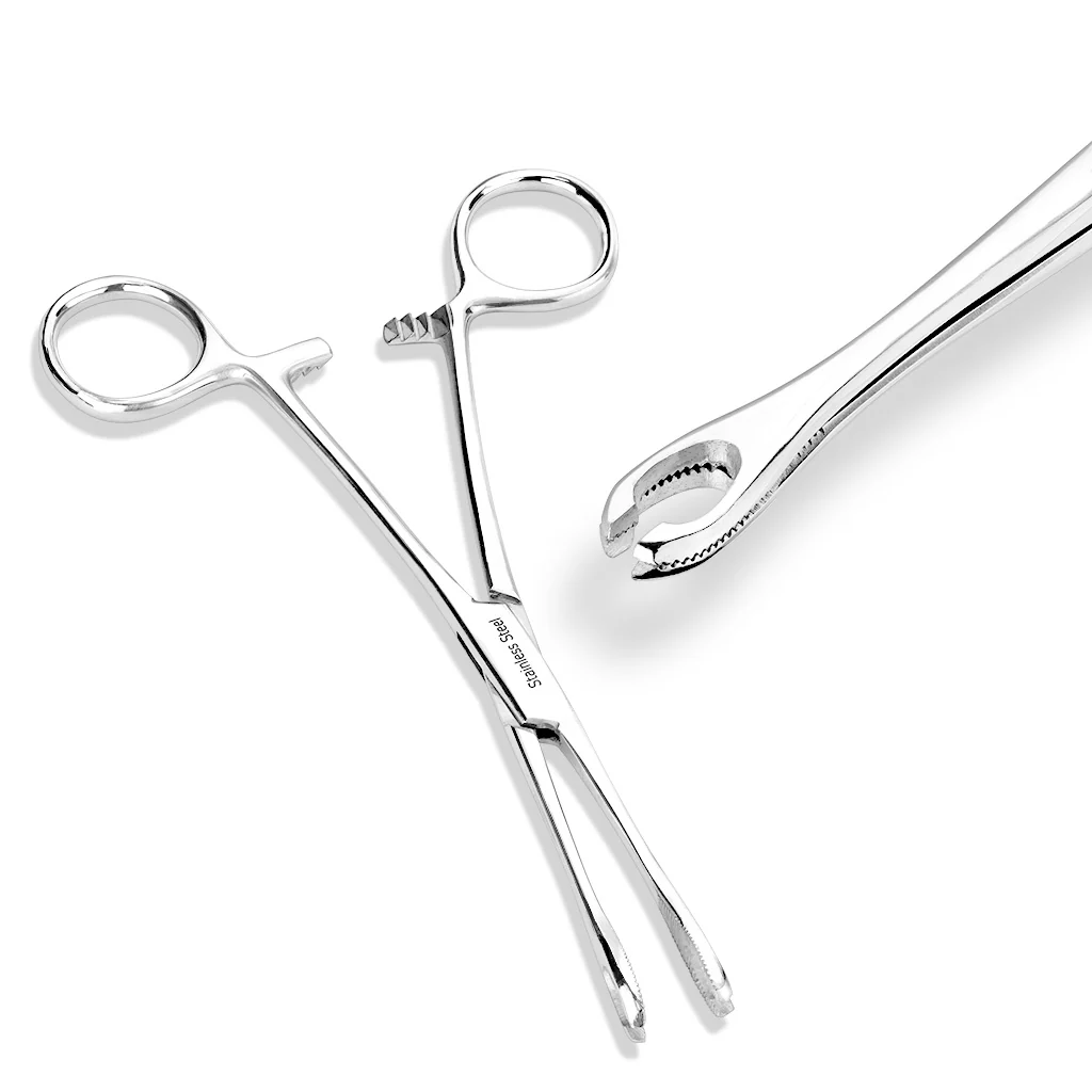 Stainless Steel Mini Forester Slotted Forceps Piercing Tools 6.5"