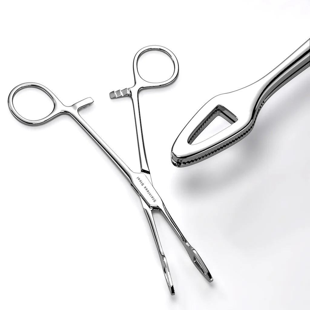 Stainless Steel Reverse Pennington Forceps Piercing Tools 6.25"