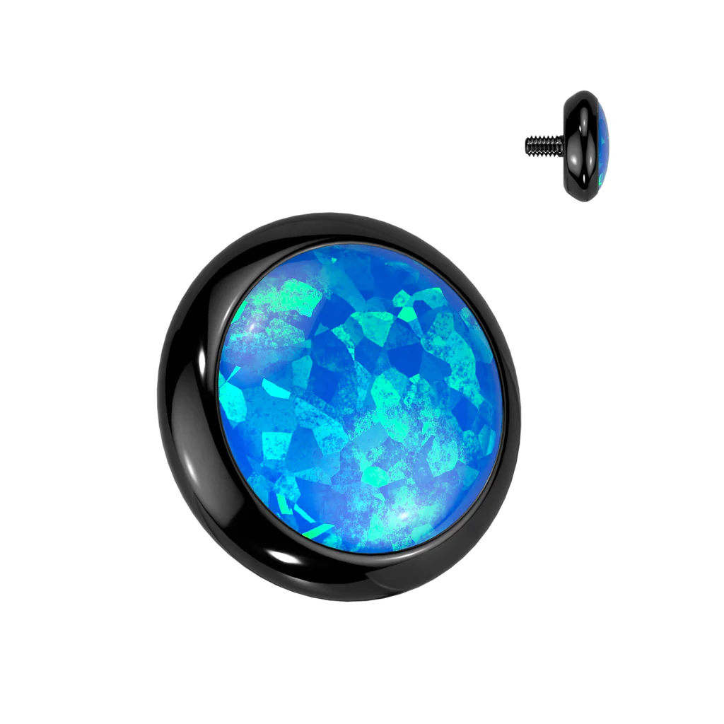 Implant Titanium Bezel Set Opal Top Parts Dermal Anchor 14G - Image 6