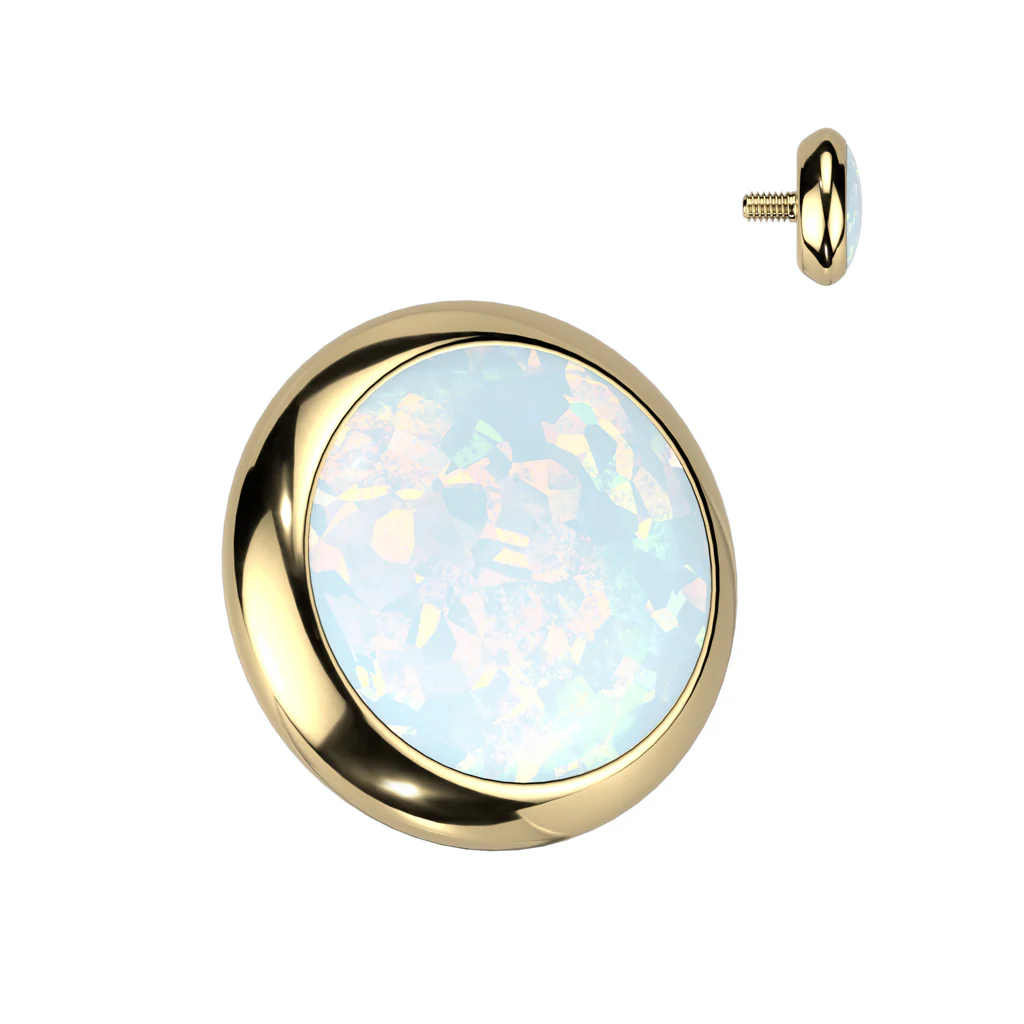 Implant Titanium Bezel Set Opal Top Parts Dermal Anchor 14G - Image 7