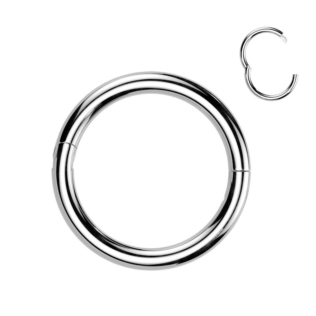 Titanium New Secure Hook Hinged Segment Hoop Ring Cartilage 14G - Image 2