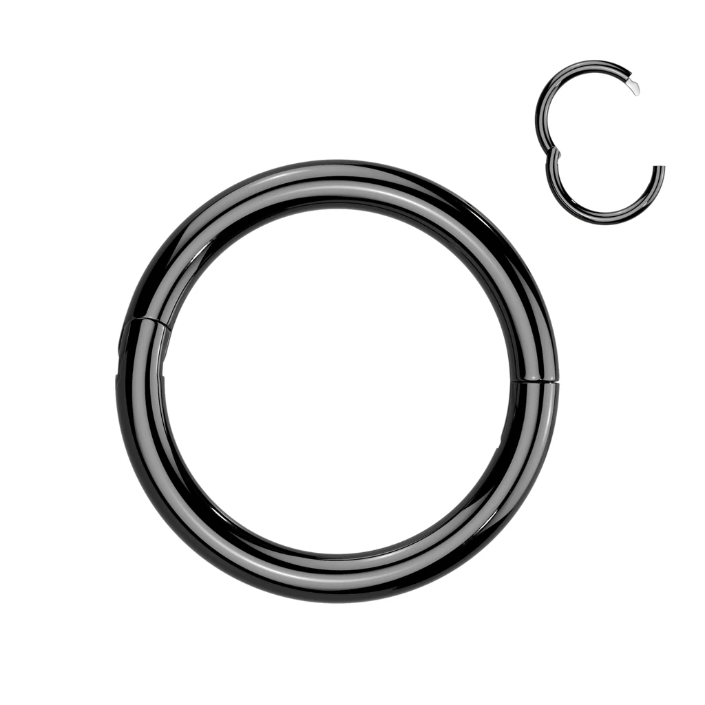 Titanium New Secure Hook Hinged Segment Hoop Ring Cartilage 14G - Image 3