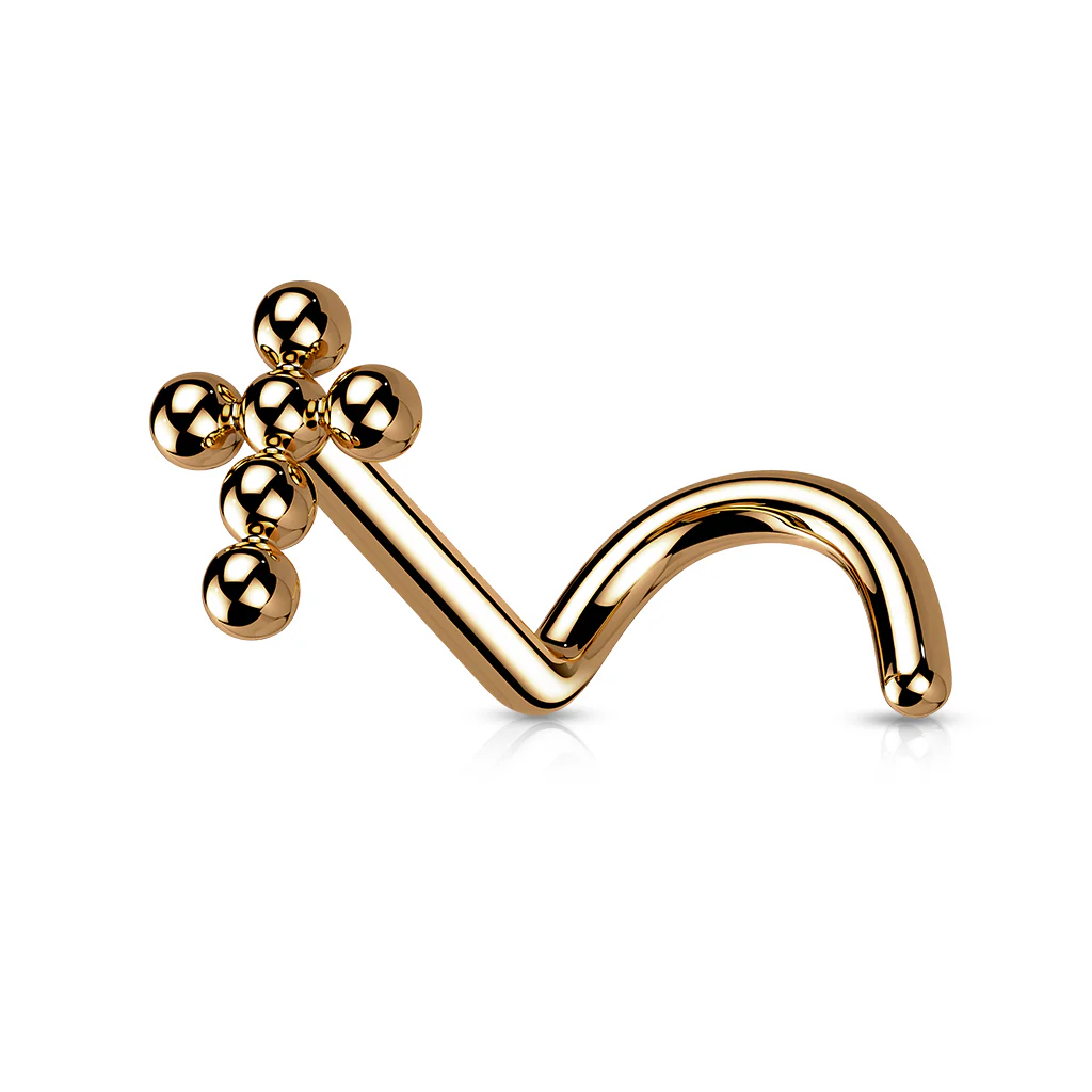 Implant Titanium Beaded Ball Cross Nose Screw Stud - Image 5