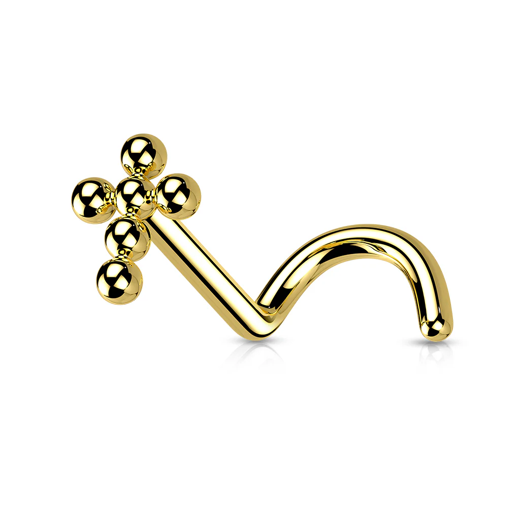 Implant Titanium Beaded Ball Cross Nose Screw Stud - Image 7