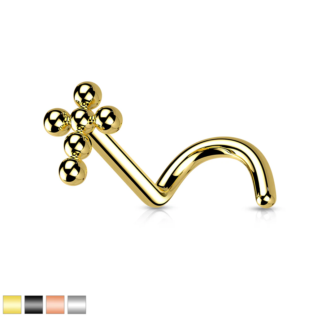 Implant Titanium Beaded Ball Cross Nose Screw Stud - Image 8