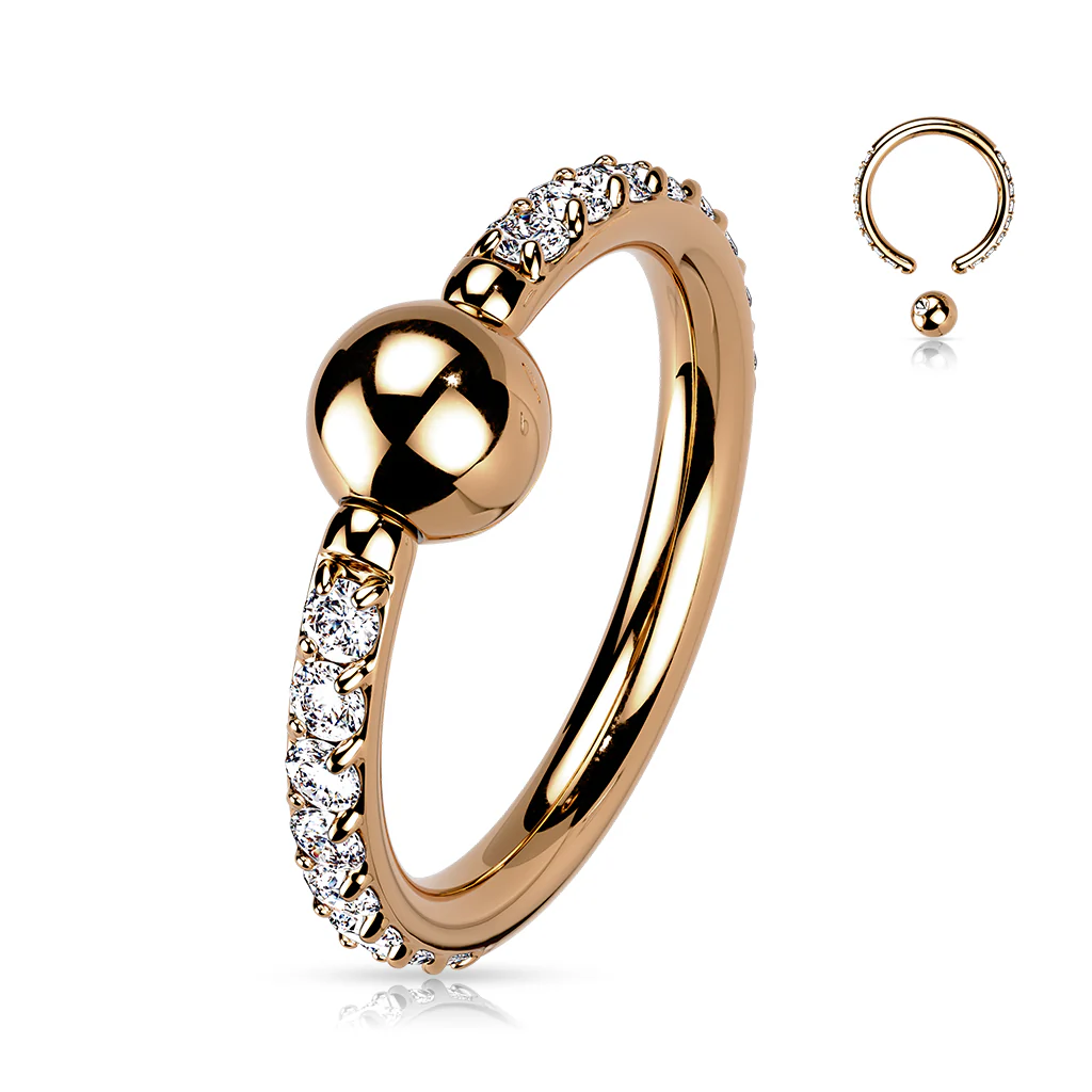 Implant Titanium Pave CZ Captive Bead Ring  For Ear Cartilage Daith - Image 4