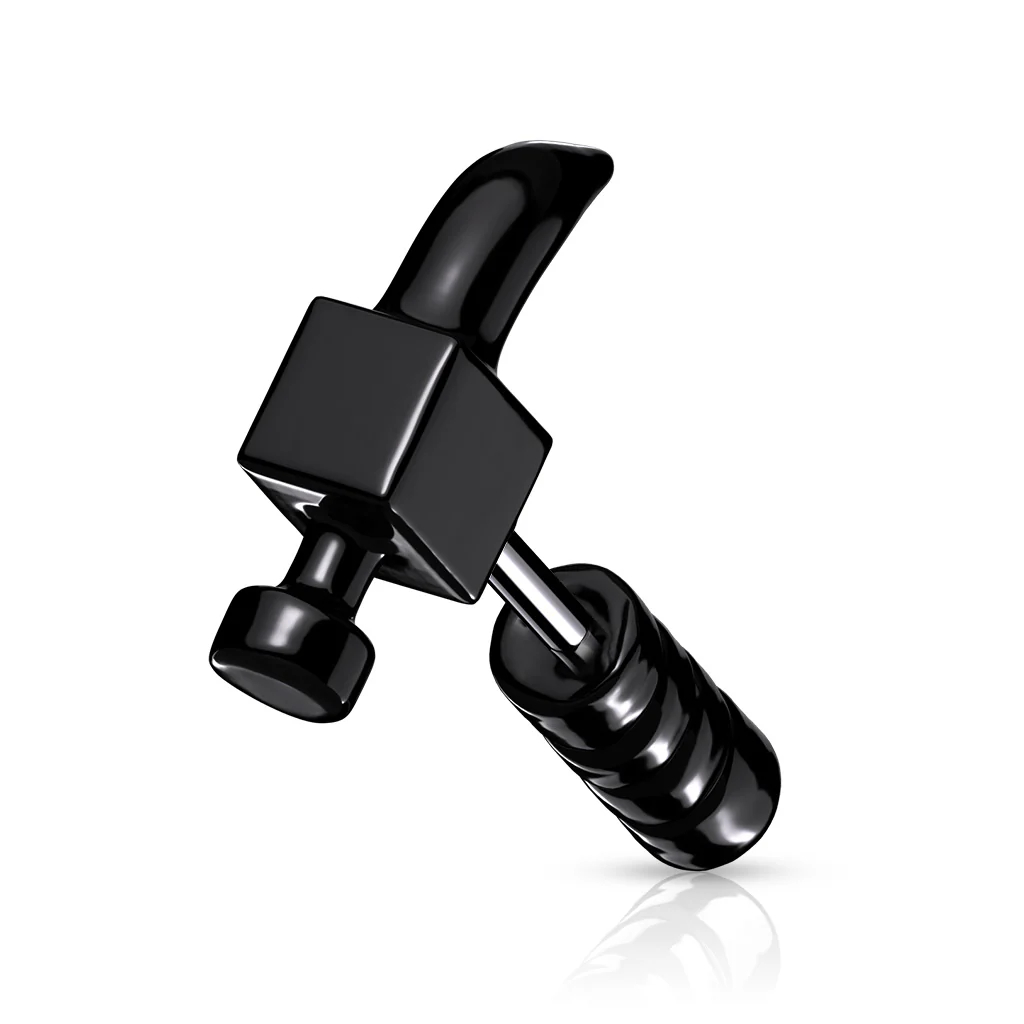 Claw Hammer 316L Surgical Steel Tragus Cartilage Barbell - Image 5