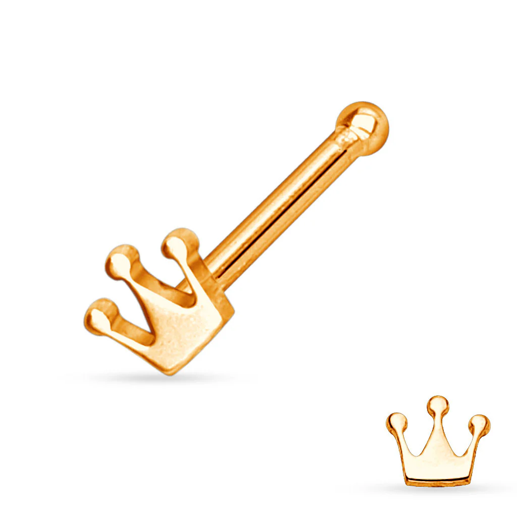Crown Top 316L Stainless Steel Nose Stud - Image 3