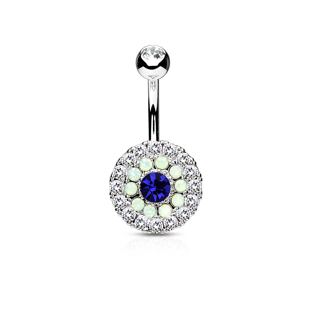 Crystal and Opalite Belly Button Navel Rings - Image 2